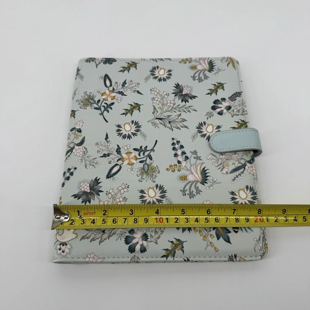 FranklinCovey Planner Love Wild Asparagus Floral Binder Organizer Blue HTF Rare